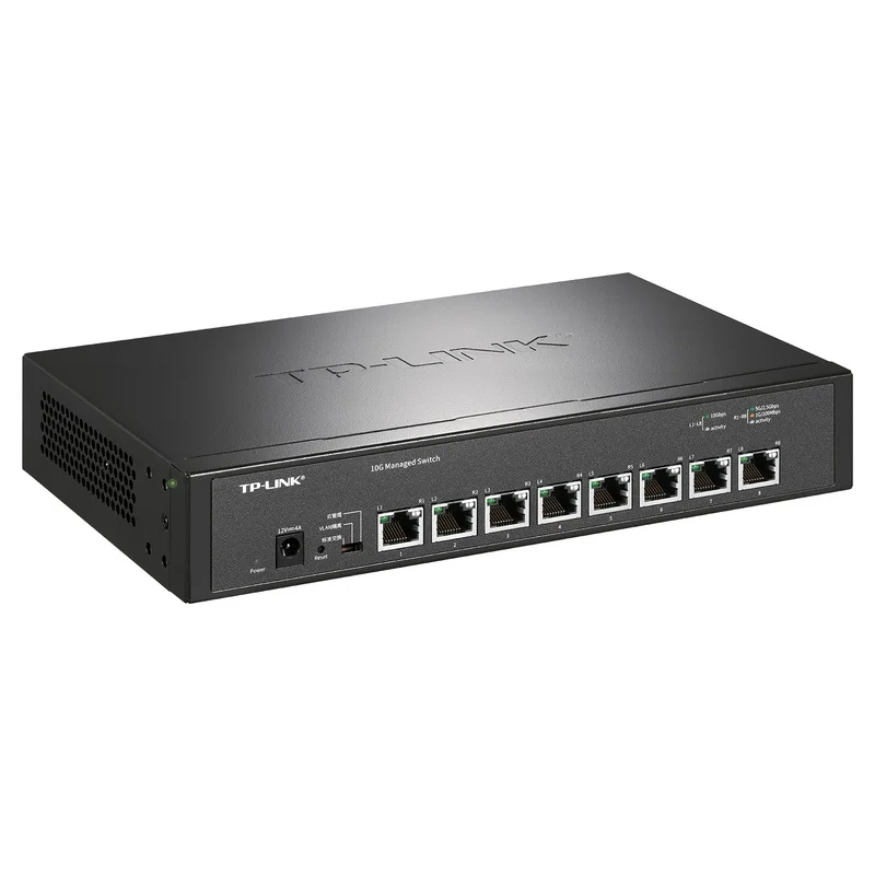 Plug&Play 8* 10Gbps RJ45 Ports Manageable Ethernet Switch 10000Mbps Network Managed Switch VLAN Isolation 16K MAC ChineseFirmwar