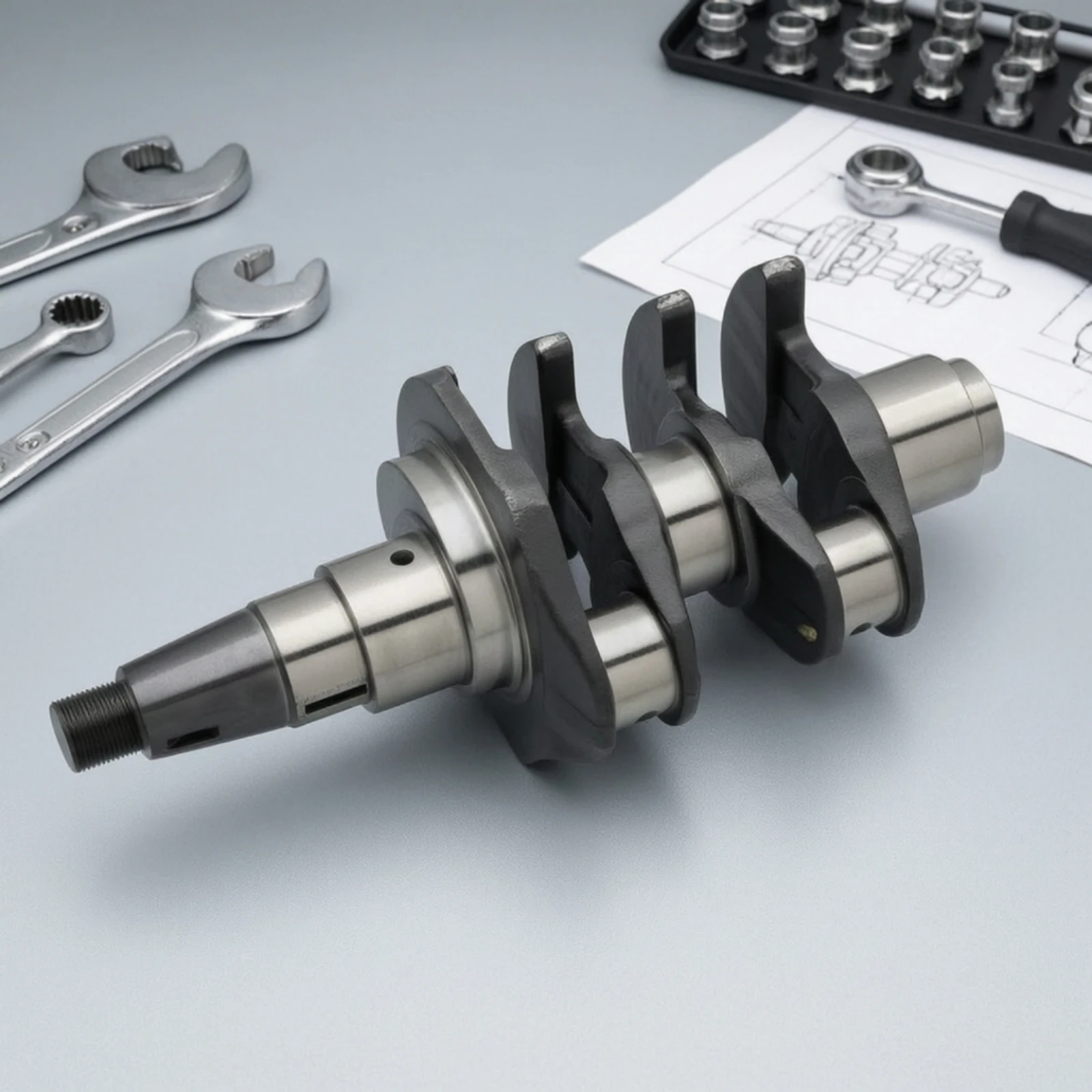 Marine Engine Crankshaft Complete Machined Rotating Shaft Assembly for Power Equipment Type 25 Reliable Boat Maintenance