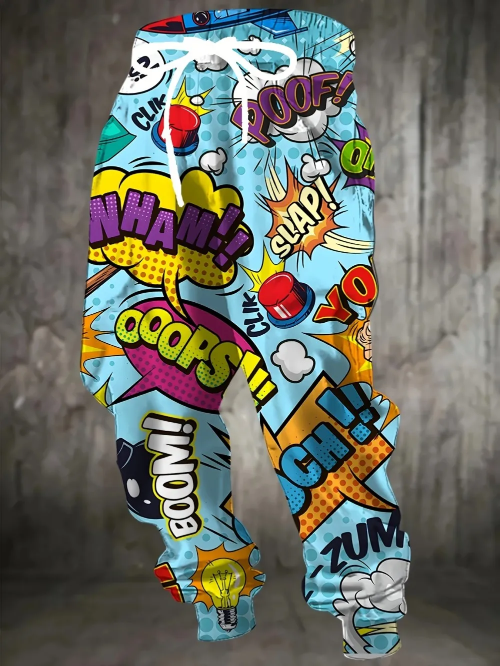 Autumn Men Pop Comic Speech Bubble 3D Print Jogger Pants Drawstring Loose Hip Hop Streetwear Sweatpants