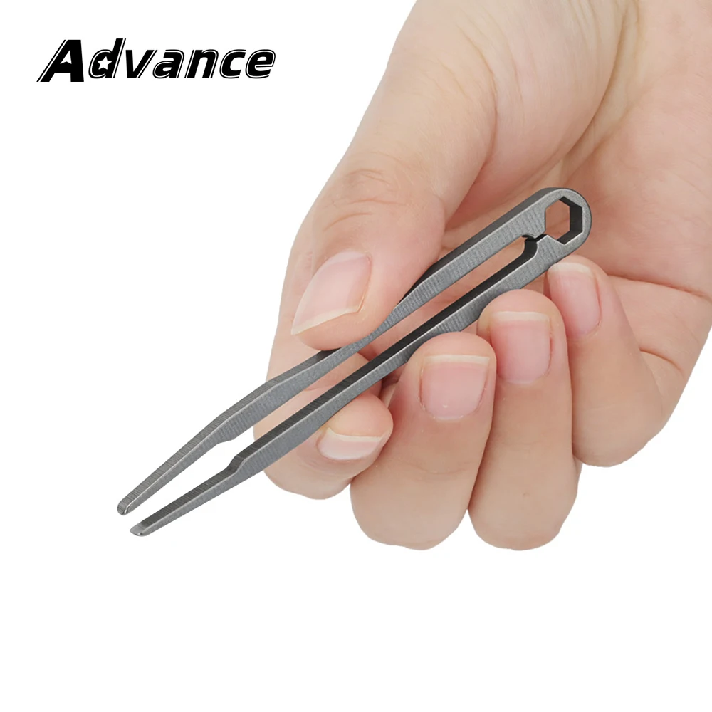 Simple Non-slip Titanium Tweezers Titanium Alloy Clip Portable Tweezer Nipper EDC Outdoor Tool