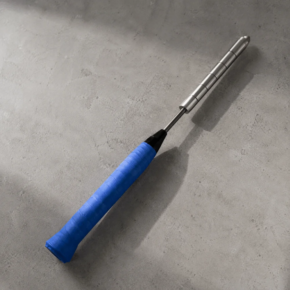 Stainless Steel Badminton Racket Swing Trainer Weight Block Rod Blue Badminton Swing Training Rod Detachable Weight