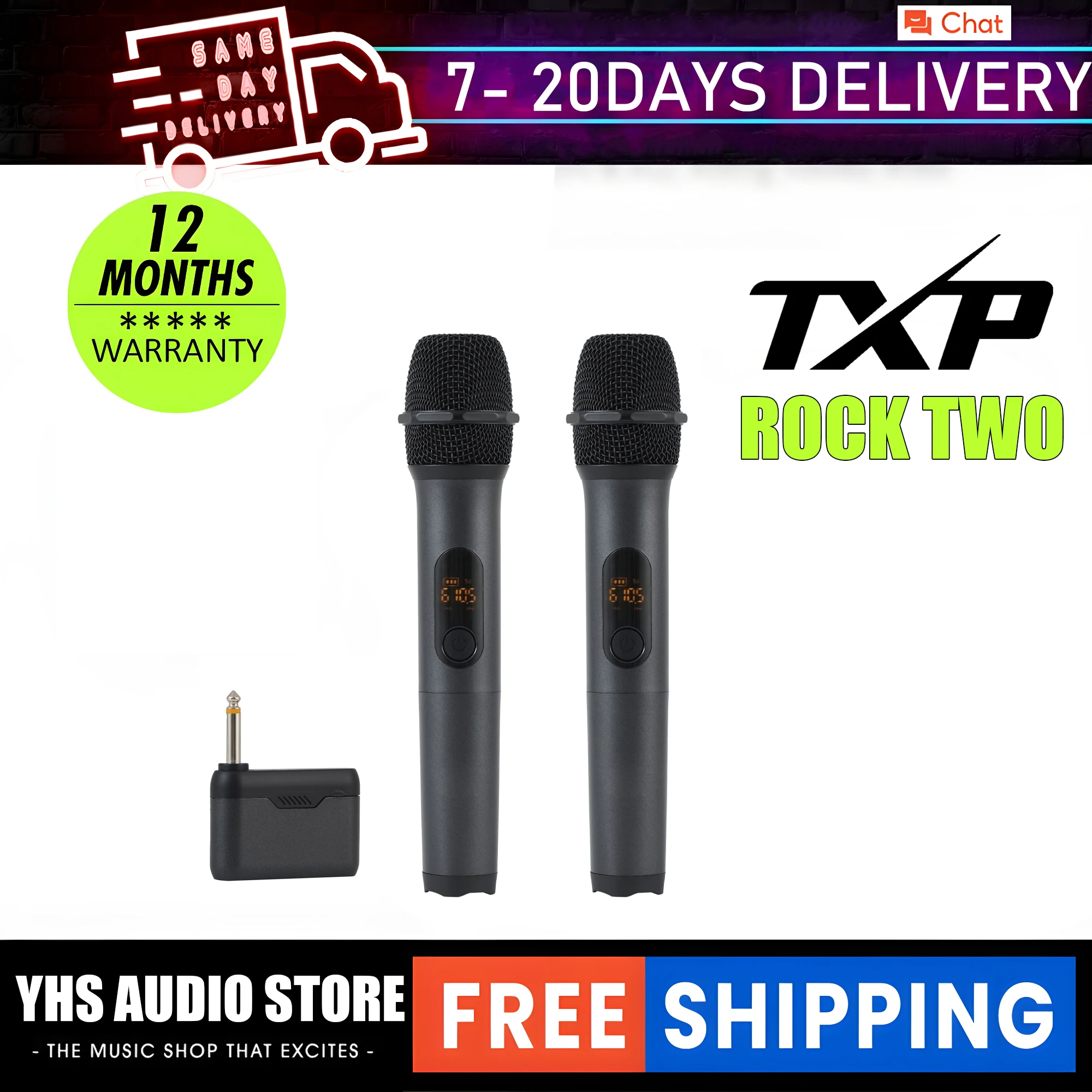 

TXP ROCK-II беспроводной микрофон ручной UHF двухканальный 6.3 Интерфейс 1 буксир 2 аудио, компьютер, KTV пение plug and play