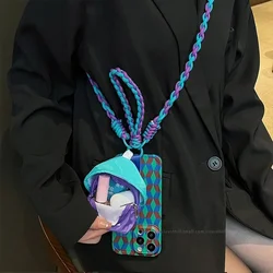 New for iPhone 15 Promax Diagonal Braided Rope Phone Case 14 Pro Multifunctional Wallet 13 Handheld Rope 12 11 Protective Cover
