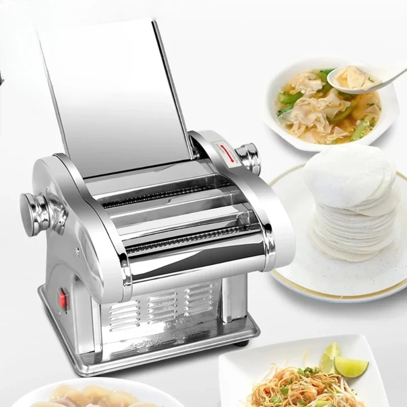 Electric Noodle Dumpling Wrapper Maker Machine Pasta Noodle Machine Commercial Household Stainless Steel Noodle Press Machine