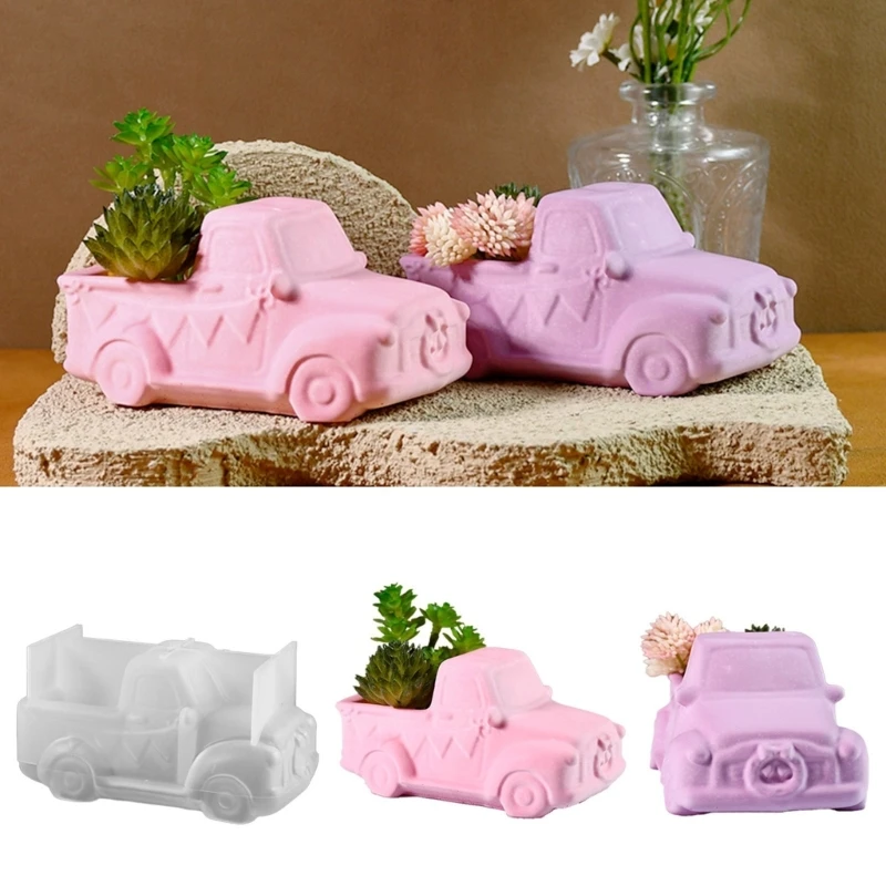 Creative Pickup Truck Silicone Mold Multi Purpose Silicone Car Plant Pots Mold For Succulent Planter