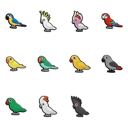 Parrot Bird Shoe Charms for Crocs Sandals Men Clogs Pins Women Badges Girls Jeans Kids Decorations Buckle Shoes Accessories