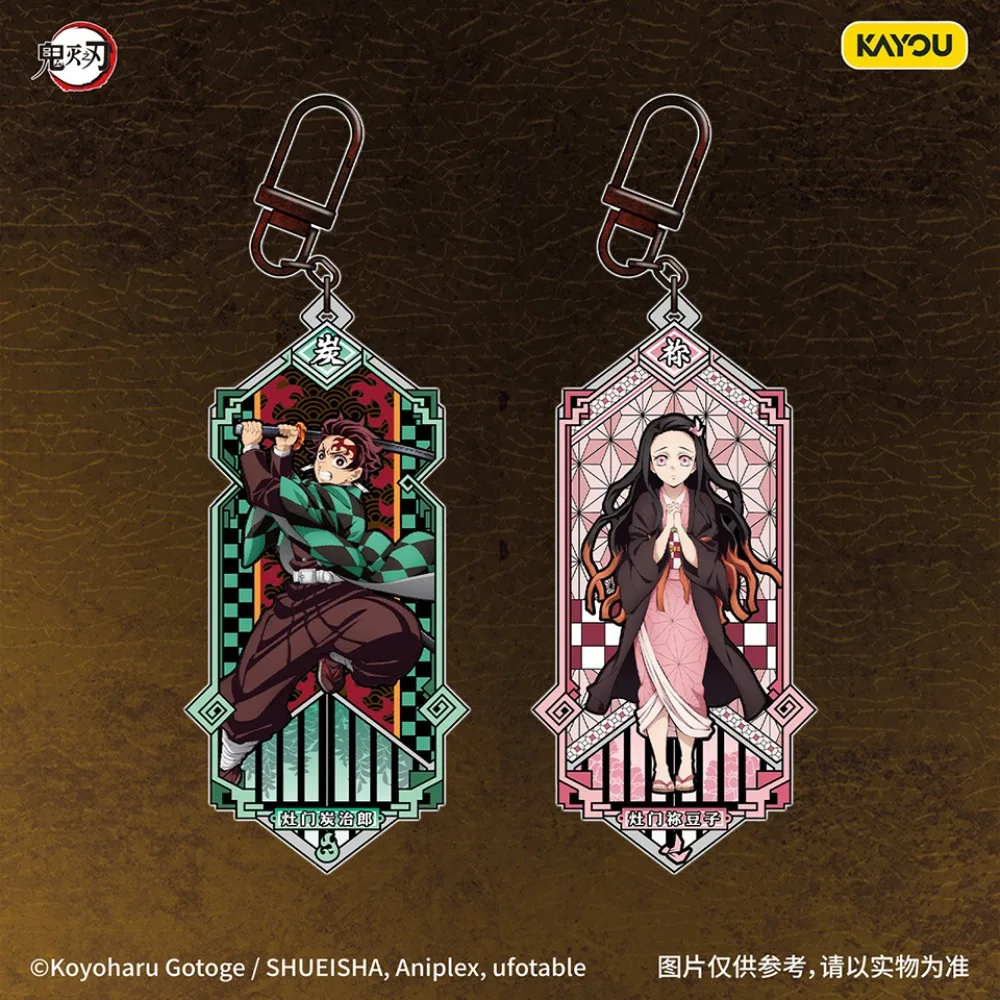 Original Kayou Demon Slayer Classic Styling Design Series Bag Car Key Metal Pendant Popular Anime IP Trend Peripheral Xmas Gift