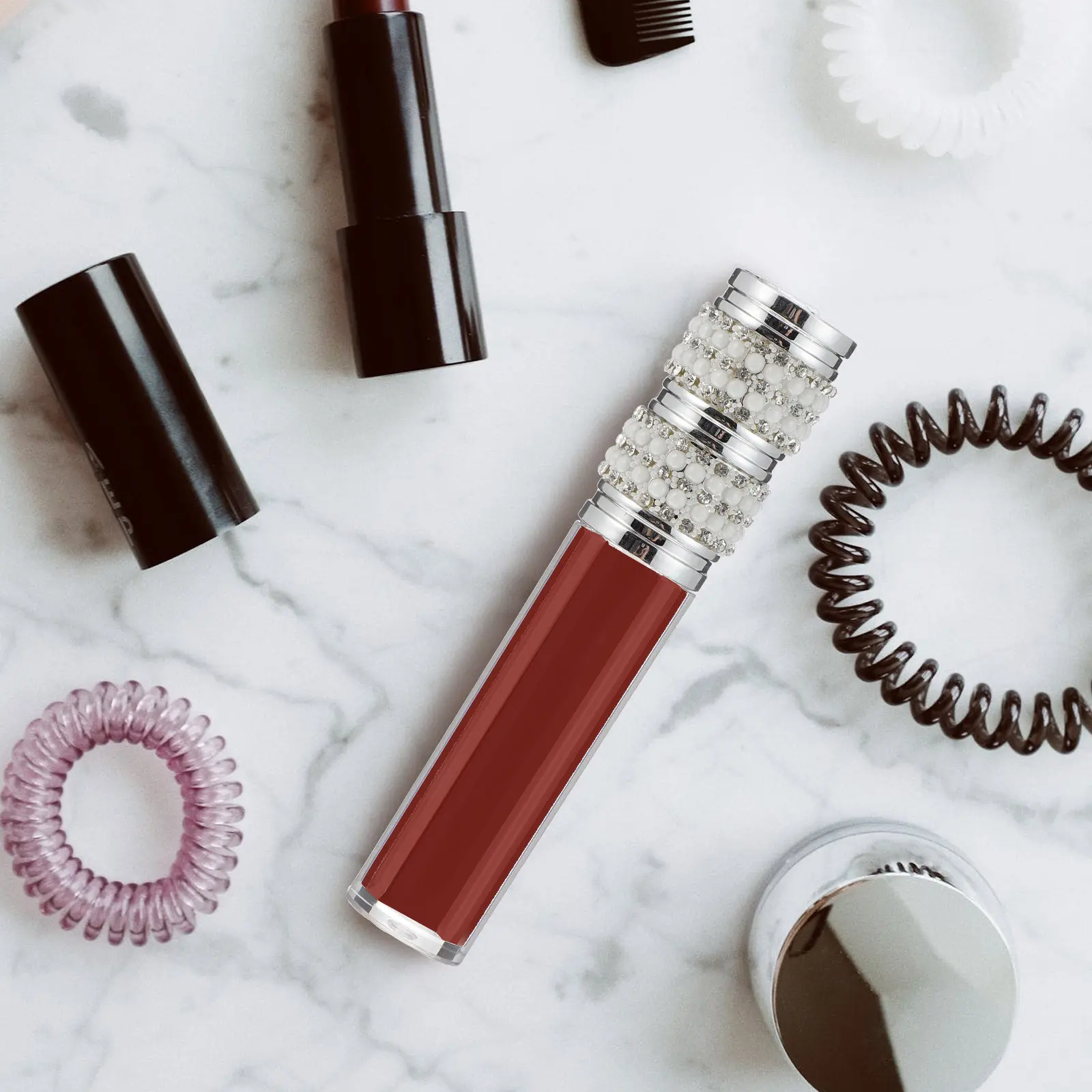 6Pcs 5Ml DIY 립글로스 병 세트 메이크업 아티스트를 위한 빈 플라스틱 립밤 튜브 휴대용 컴팩트 디자인