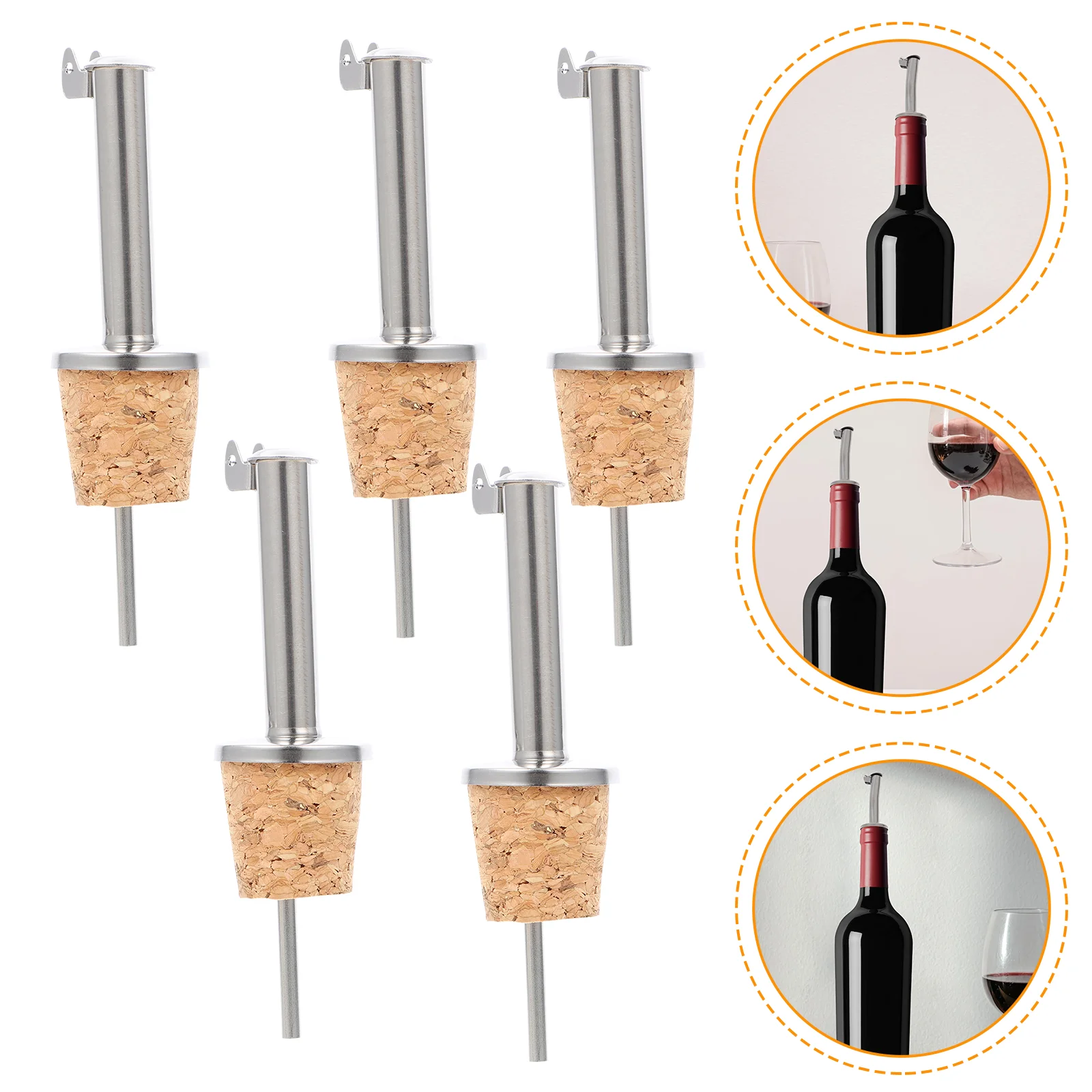 6 Pcs Bottle Cork Cocktail Dispensers Pourers Useful Stoppers Oil Spout Bar Supplies Household