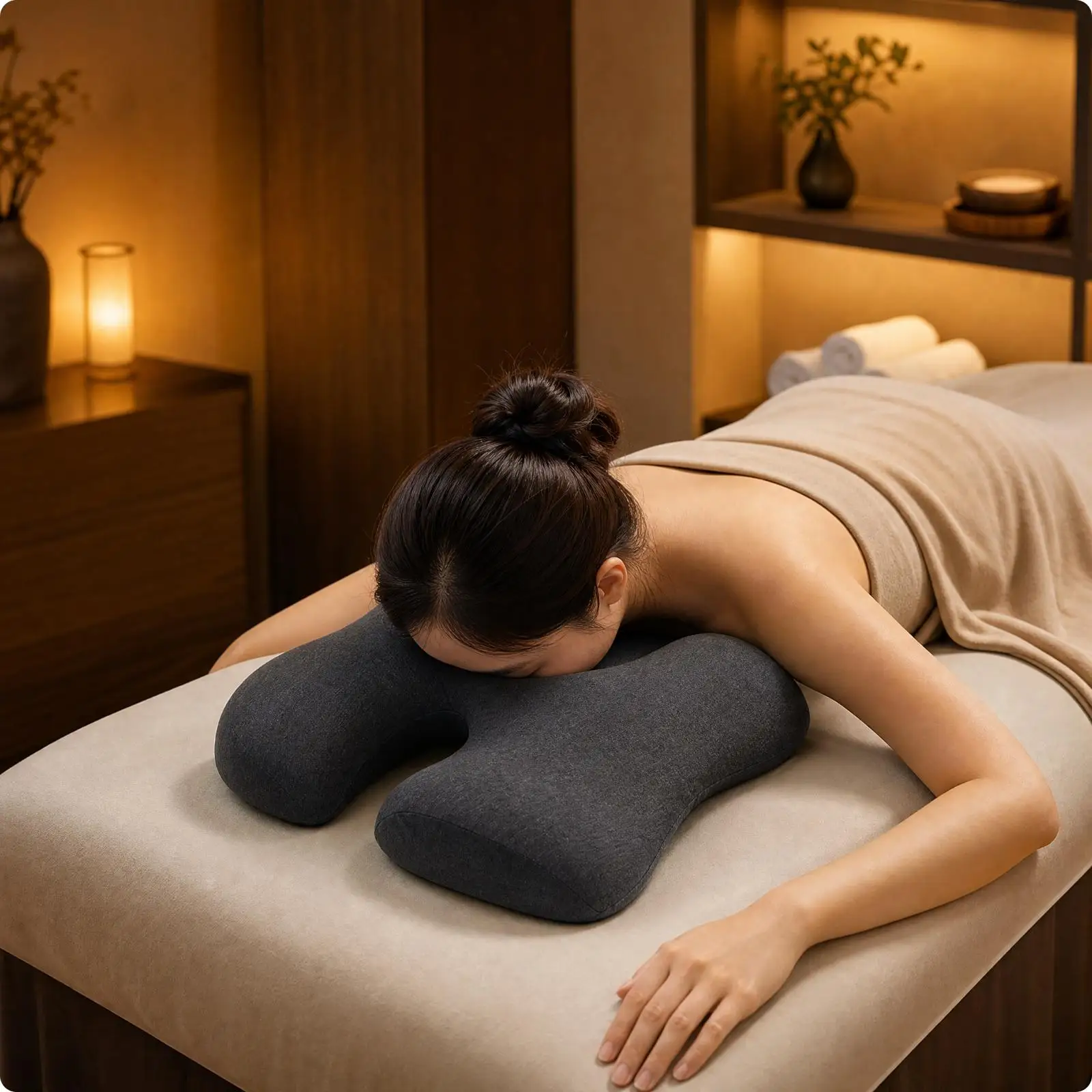 Face Cradle Pillow for Massage Spa Table with Memory Cotton Comfort Chest Pad