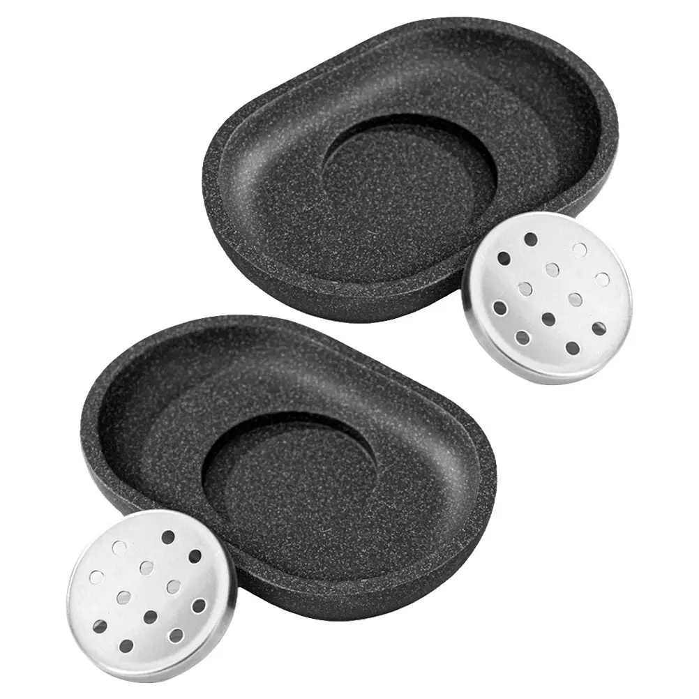 

2Pcs Stainless Steel Resin Soap Dish for Bathroom Kitchen Decorative Multi-Function Bar Soap Holder Tray with Drainage Design