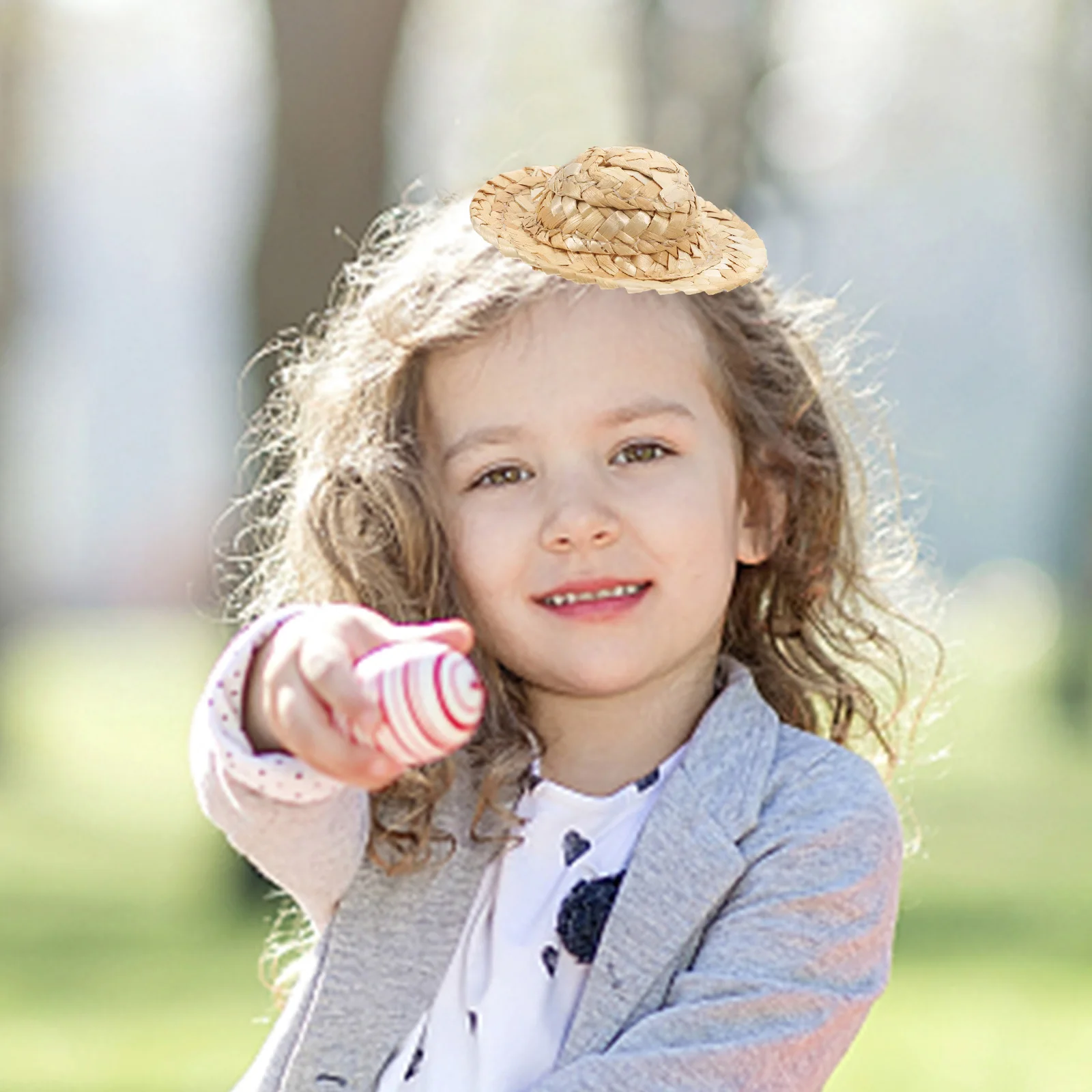 

1Pcs Painting Straw Hat DIY Craft for Kindergarten Nursery Art Painting Props Mini Straw Hat Decoration