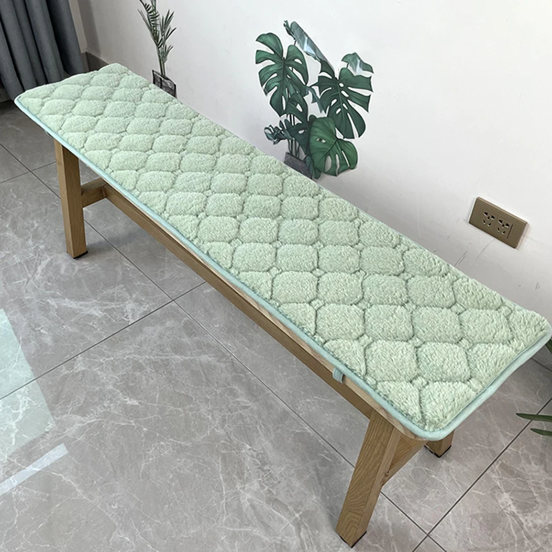 Winter Thicken  Plush Long Bench Cushion Soft Plush Chair Mat Sofa Card Seat Cushion Lounger Chair Long Seat Pad