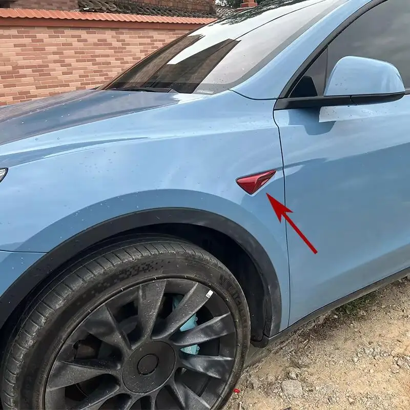 

2 Piece Car Exterior Carbon Fiber For Tesla Model 3 Y 2016-2022 Protective Cover Decorative Side Camera Fender Sticker Styling