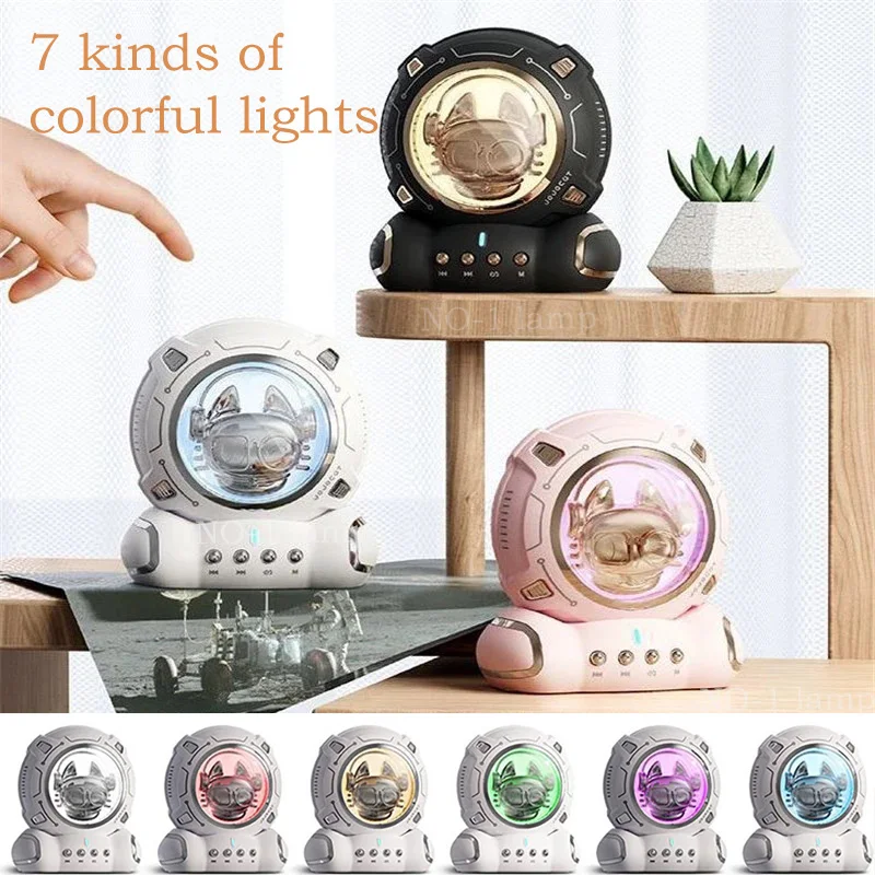 Led Astronaut Nachtlampje Dimbaar Multi-Color Veranderend Met Bluetooth Speaker Bedlampje Voor Thuis Slaapkamer Decor Kids Cadeau