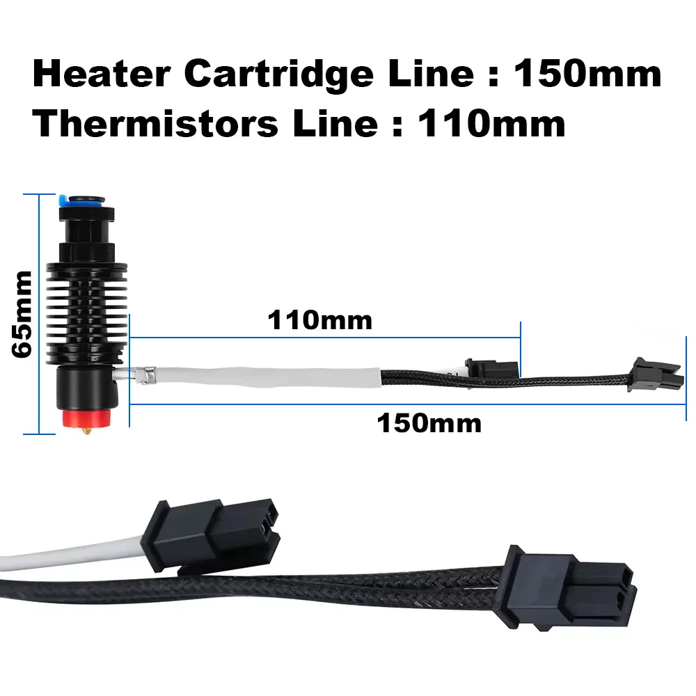 E3d revo kit de extrusão de aquecimento cerâmico 104nt termistor aquecedor de aquecimento rápido núcleo hotend kit para impressora 3d e3d v6 voron