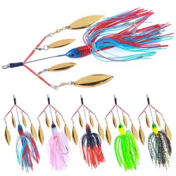 1pcs 22g12.5cm/26g13cm Spinnerbait Rubber Metal Jig Head with Silicone Skirt Spinning Saltwater Carp Fishing Pesca