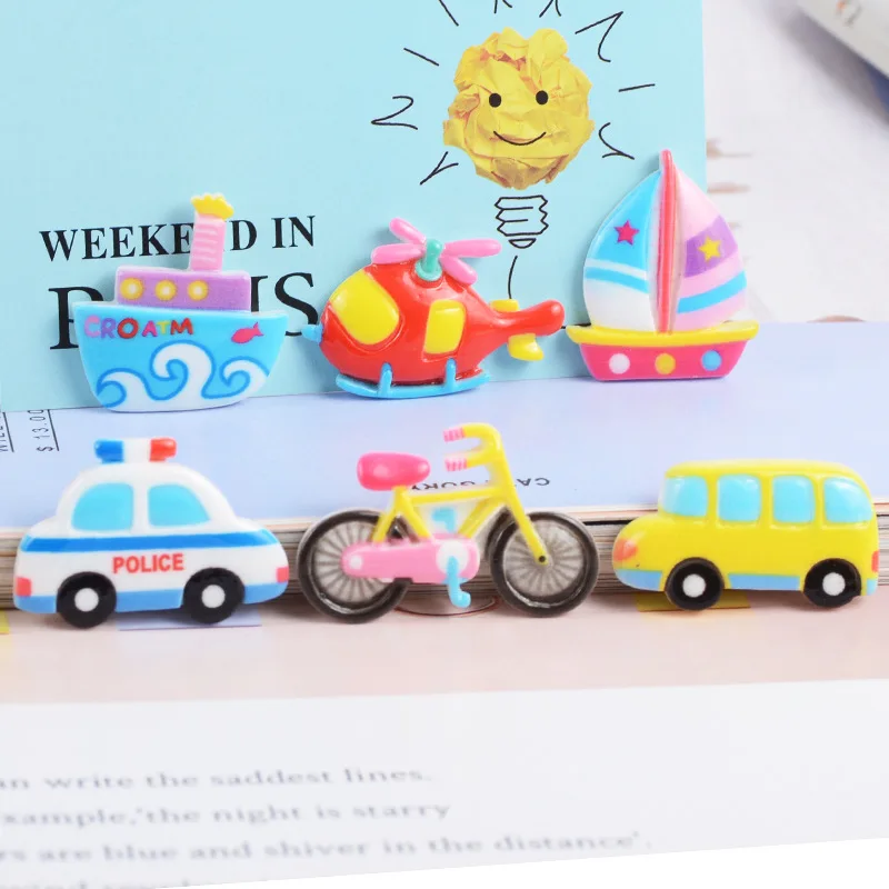 10pcs Kawaii Resin Diy Cars Boats Bikes Scrapbook Supplies Crafts Accessories Materials Embellishment Charms Flatback Miniature