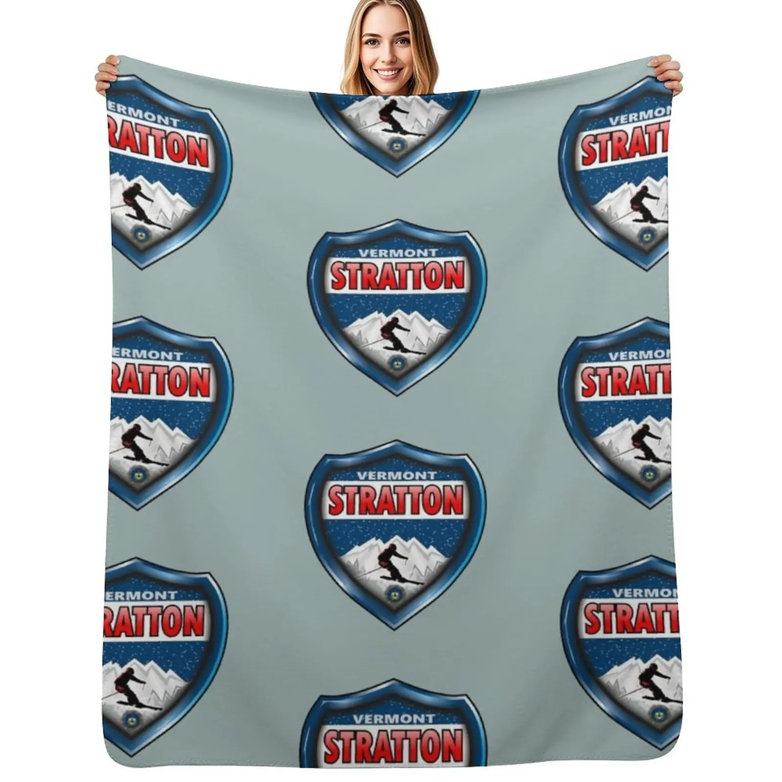 

Stratton Vermont ski emblem Throw Blanket Warm Comfortable Blanket Gift for Parents Friends