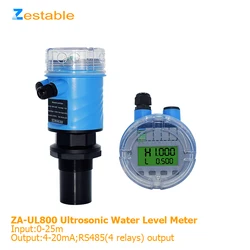 Sensore di livello dell'acqua ad ultrasuoni distanza Wireless 0-25m metro 4-20mA uscita RS485 misuratore di livello del serbatoio dell'acqua ad ultrasuoni