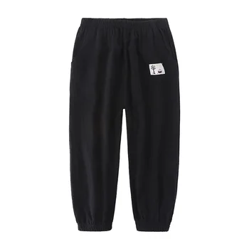 Kids' Cotton-Linen Trousers | Elastic-Waist Straight-Leg Pants 100-160cm 2 Children Trousers For Boys Girls Cotton Linen Elastic Waist Solid Color Summer Mosquito Pants Kids Clothing Long Pants 100-160cm 2