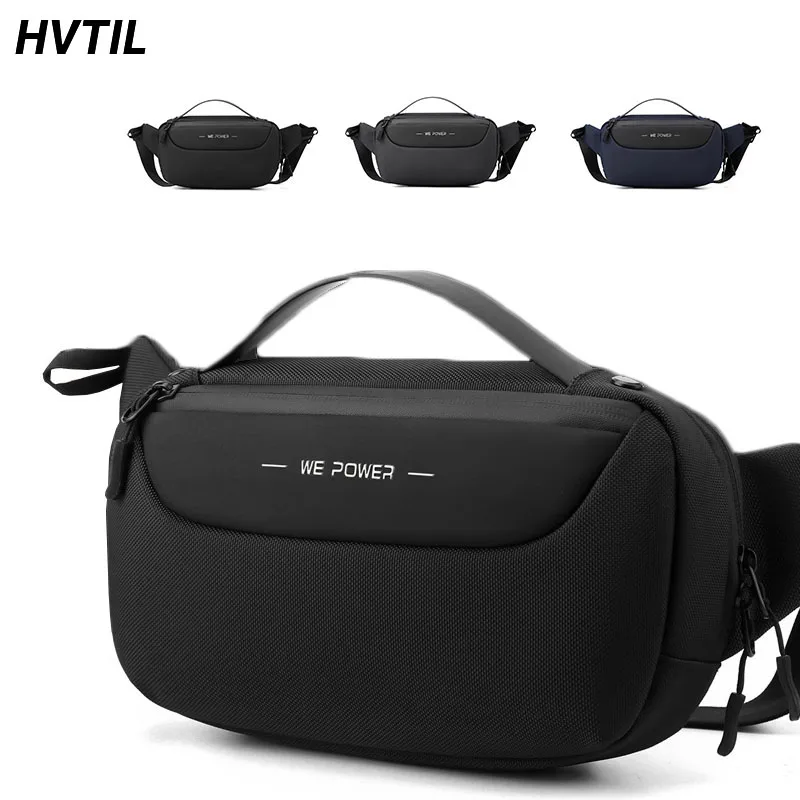 HVTIL Men Minimalism Style Luxury High Quality Chest Bag Travel Large Capacity Fashion Crossbody Pack Outdoor Leisure Bag Bolsas