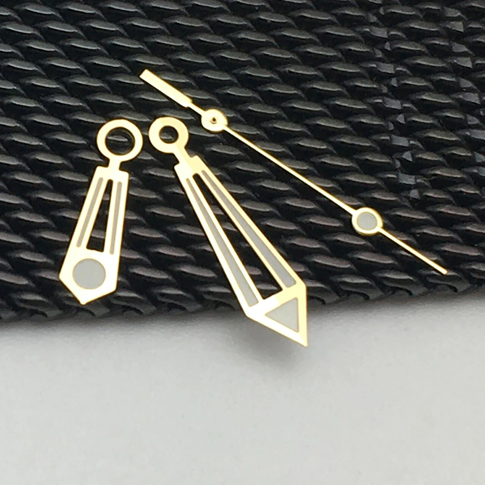 Manecillas de reloj rosa/doradas para piezas modificadas de movimiento 8215, puntero de reloj luminoso verde, accesorios de manecillas de 9x13,2x14,2mm