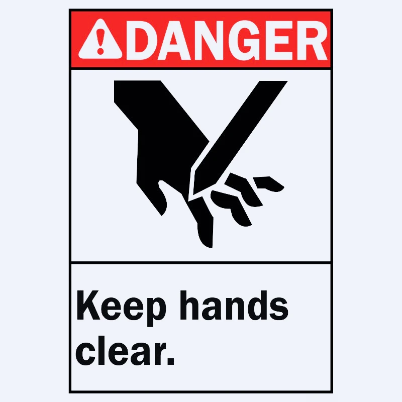 ملصق سيارة علامة نقطة قرصة خطر إبقاء الأيدي ملصق فينيل شفاف 13 سم PVC KK #1