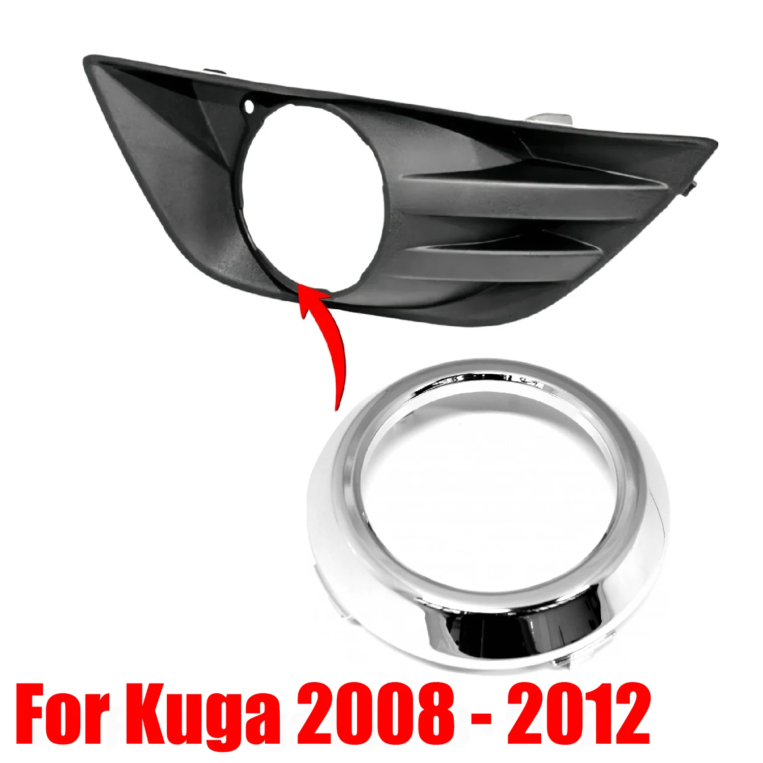 

Передний бампер, противотуманная фара, решетка, хромированная крышка для Ford Kuga Mk1 2008-2012, левая боковая накладка противотуманной фары, замена 1494290