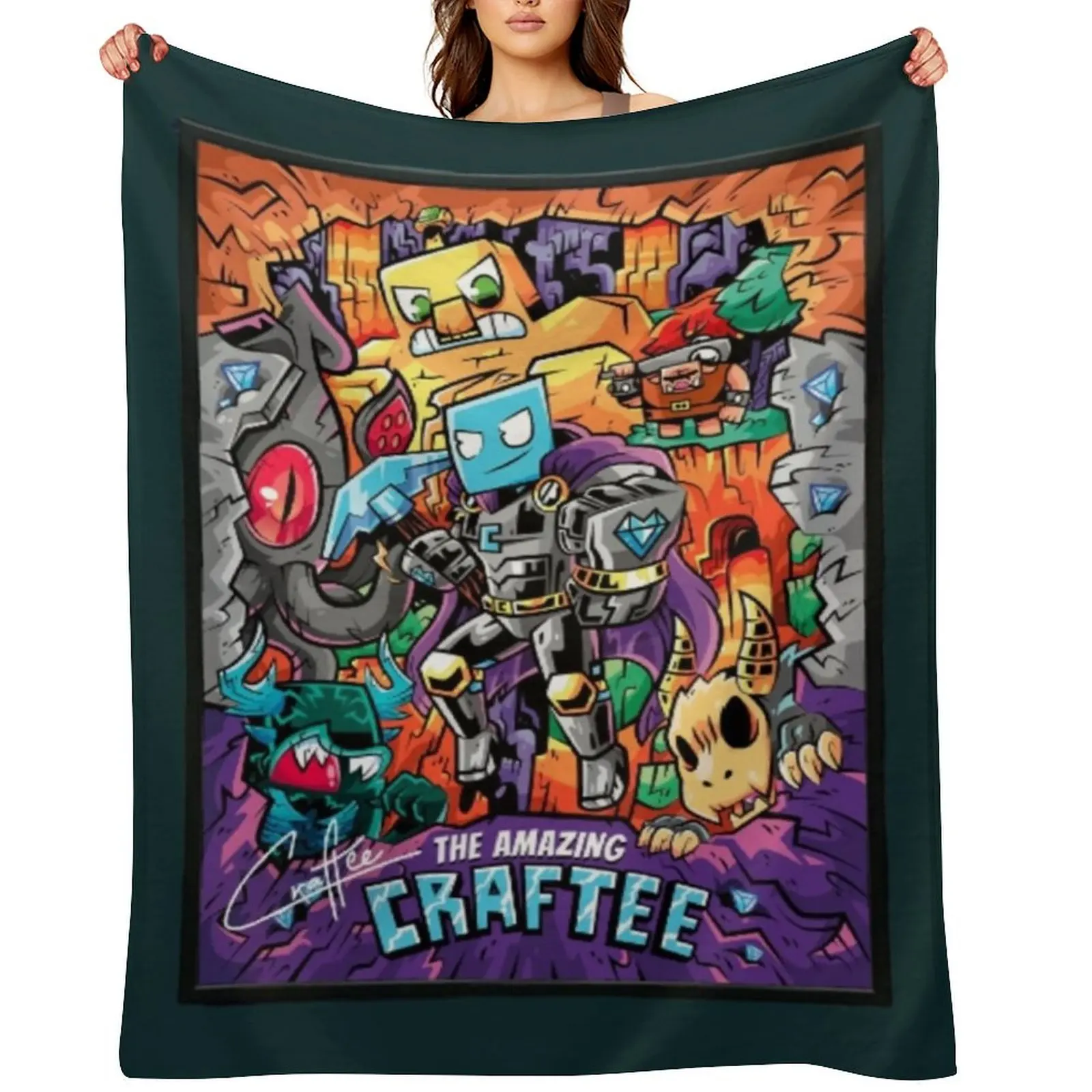 

craftee gaming miner 4 139 Throw Blanket Warm Sofa Quilt Plush Quilt Blankets