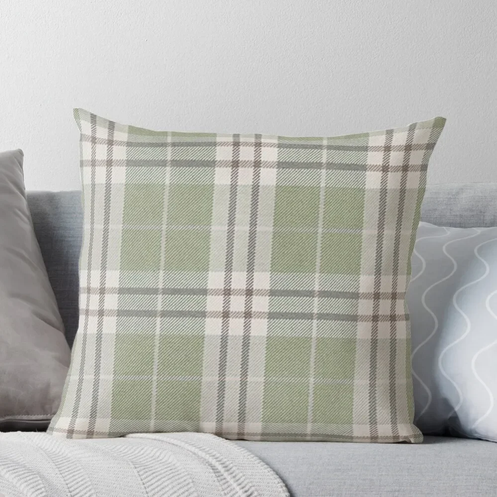 Sage Green Plaid Throw Pillow Christmas Pillows luxury home accessories