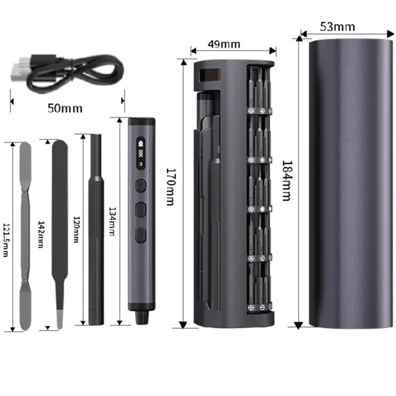 

ABRU-Mini Electric Screwdriver 78-In-1, Max 0.5N.M, Precision Screwdriver Set With 72 Magnetic Bits 5/32" Hex Repair Tool Kit