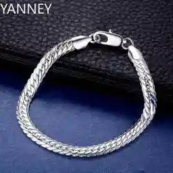 Charm 925 Sterling Silver Bracelet 5MM Braided Pattern For Women Men Fashion Chain Wedding Party Engagement Jewelry Gift