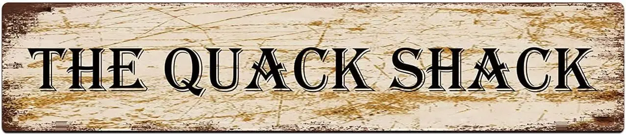 

Знак Quack Shack, винтажная металлическая вывеска, ретро металлическая табличка, бар, паб, плакат, настенный художественный декор, жестяная вывеска 4x16 дюймов