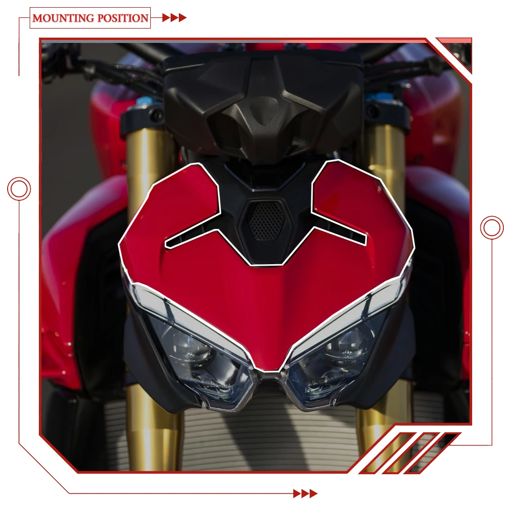For Ducati Streetfighter V4 V4S 2025+ Motorcycle Carbon Fiber Front Fairing Headlight Protection Air Intake Cover Accessories