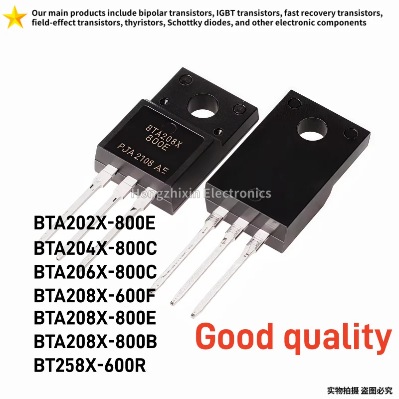 10PCS NEW BTA202X-800E BTA204X-800C BTA206X-800C BTA208X-600F BTA208X-800E BTA208X-800B BT258X-600R TO-220F Triac