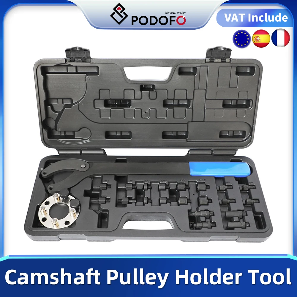 Podofo Camshaft Pulley Holder Tool For VW Audi T10172 T10554 Gear Belt Pulley Retaining Wrench Adjustable Special Tool