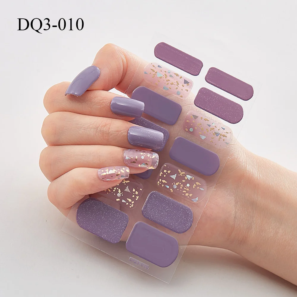 New 14Tips Nail Sticker Patterned Nail Stickers Wholesale Nail Strips For Women Girl Full Beauty High Quality Stickers For Nails