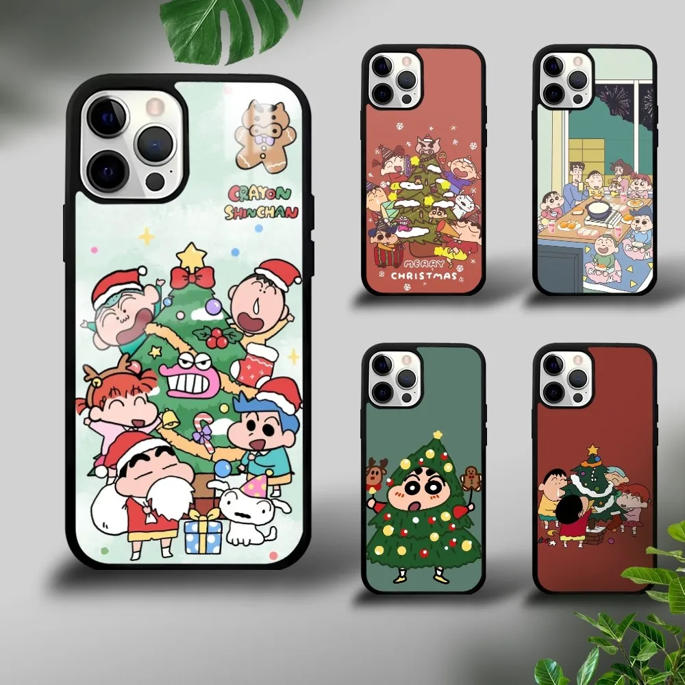 

Happy C-Crayon New Christmas Phone Case For iPhone 16 15 14 13 12 11 Pro Xs Max Mini Plus Celulares Hard Funda