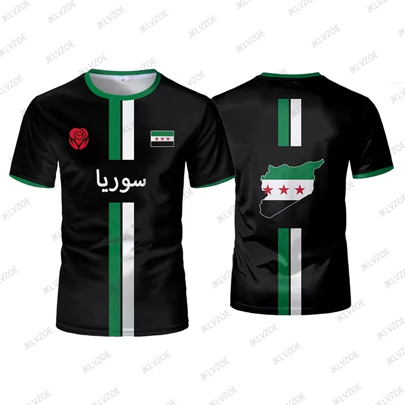 NONE Sommer Neue Syrien Fußball Jersey Männer Frauen Sport Surfen T-shirts Fußball Uniformen Casual Syrische Flagge Grafik Übergroßen Kinder Top 3