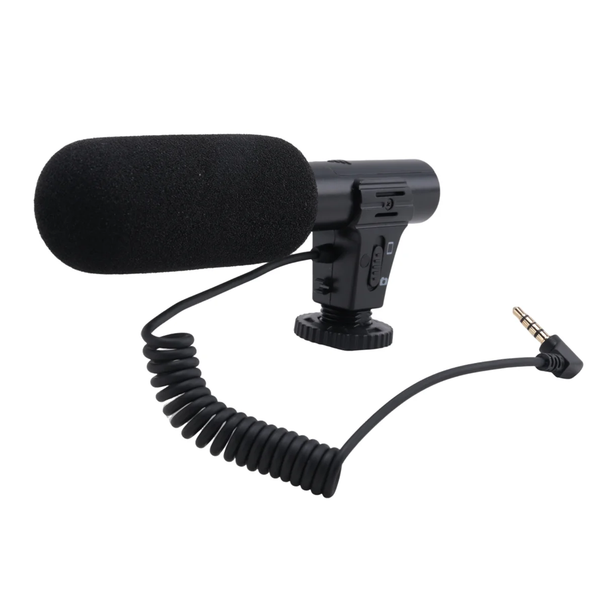 KATTO Updated 3.5mm HD Video Recording Microphone Smart Noise Reduction Interview Mic for Mobile Phone/SLR Camera A001