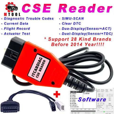 ITCARDIAG CSE 리더 OBD 2 코드 스캐너 교체, 하이 스캔 프로 CarmanScan 1 읽기 문제 코드 지우기, DTC 전류 데이터 액추에이터 테스트