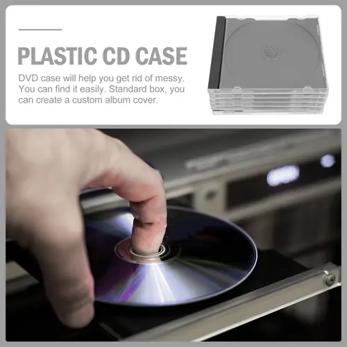 6 Pcs CD Disc Protective Case Clear Cases Portable Jewel Display Storage Disc Plastic Storage Box Protective DVD Container  - Image 5
