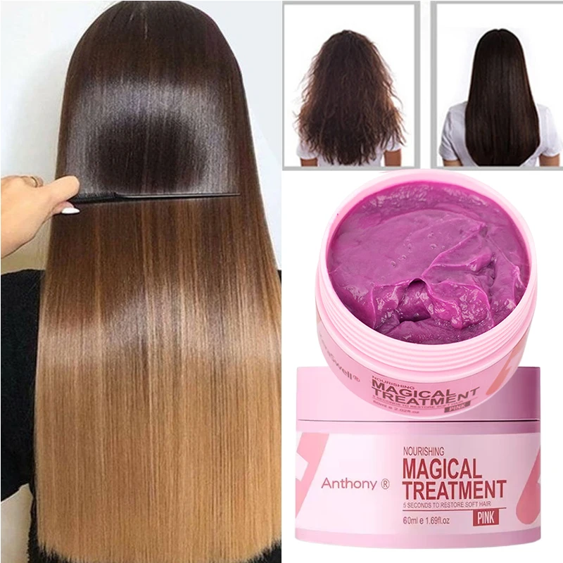 60ml Magical Hair Mask 5 Seconds Repair Damage Frizzy Soft Smooth Shiny Hair Deep Moisturizing Treatment Hair Root Scalp Care