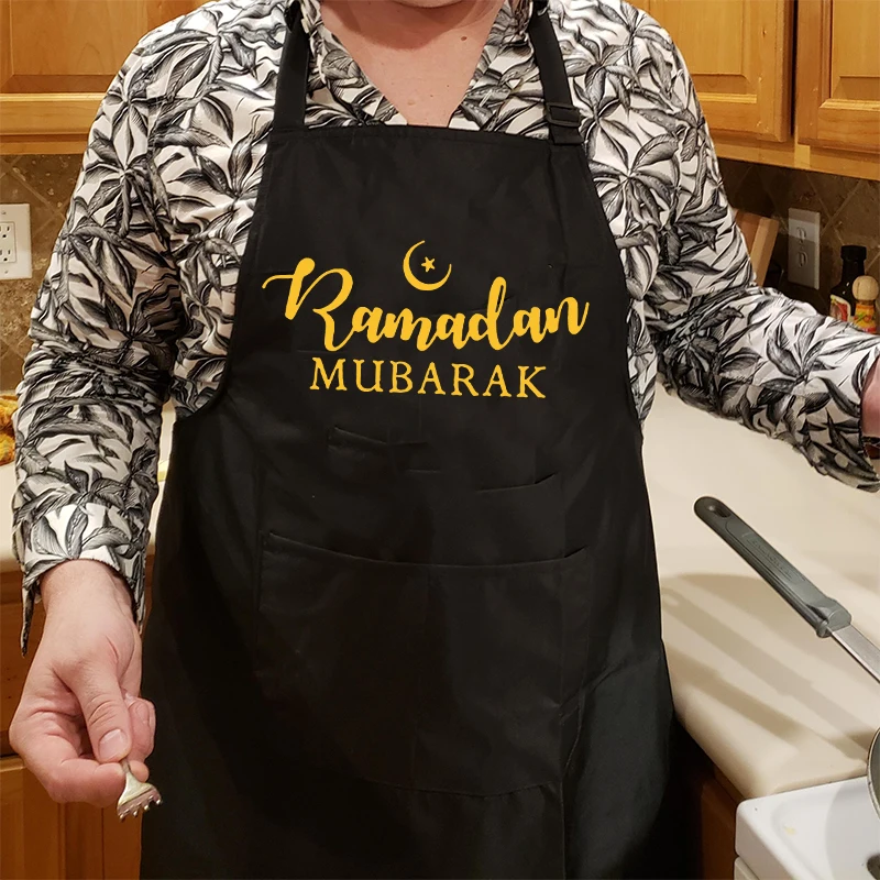 Iftar Master Chef Ramadan Mubarak black Apron Muslim Islamic Kareem Eid al-Fitr Party family dinner kitchen home decoration gift