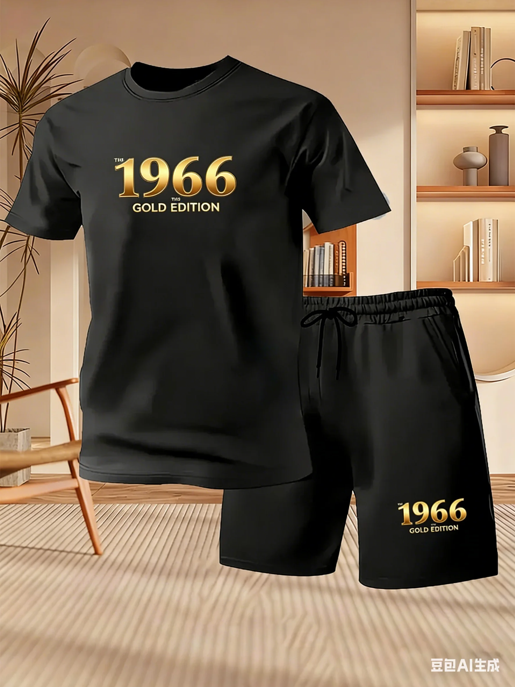 

Men's Summer Casual T-Shirt and Shorts Two-Piece Set Relaxed Fit Men's Short-Sleeve Breathable Athletic Set Two-Piece Set