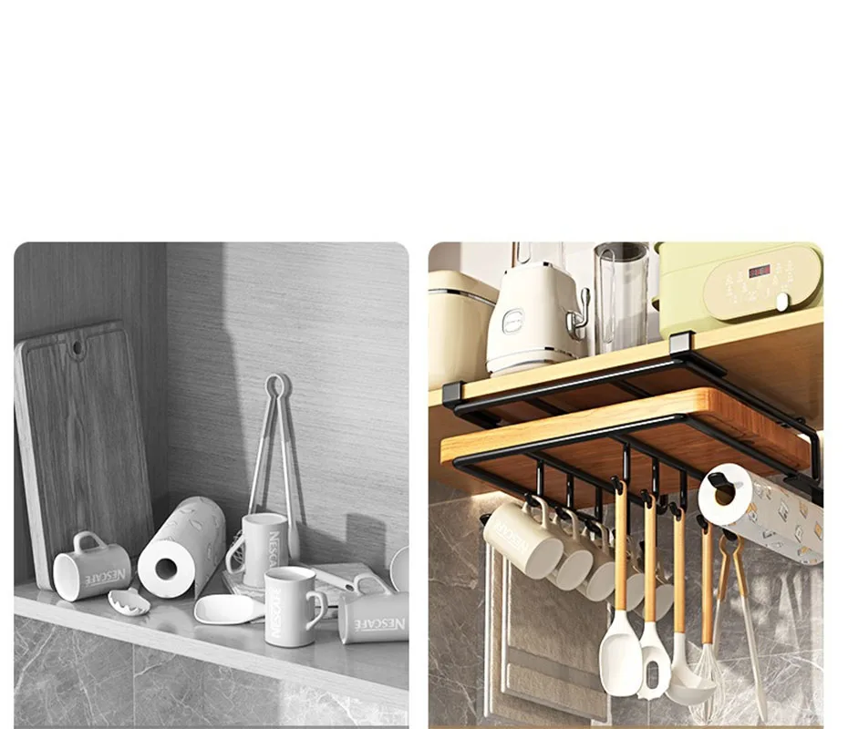 Kitchen non-porous ware racks cupboard underneath tissue holders double-layered chopping board racks stainless steel lid racks