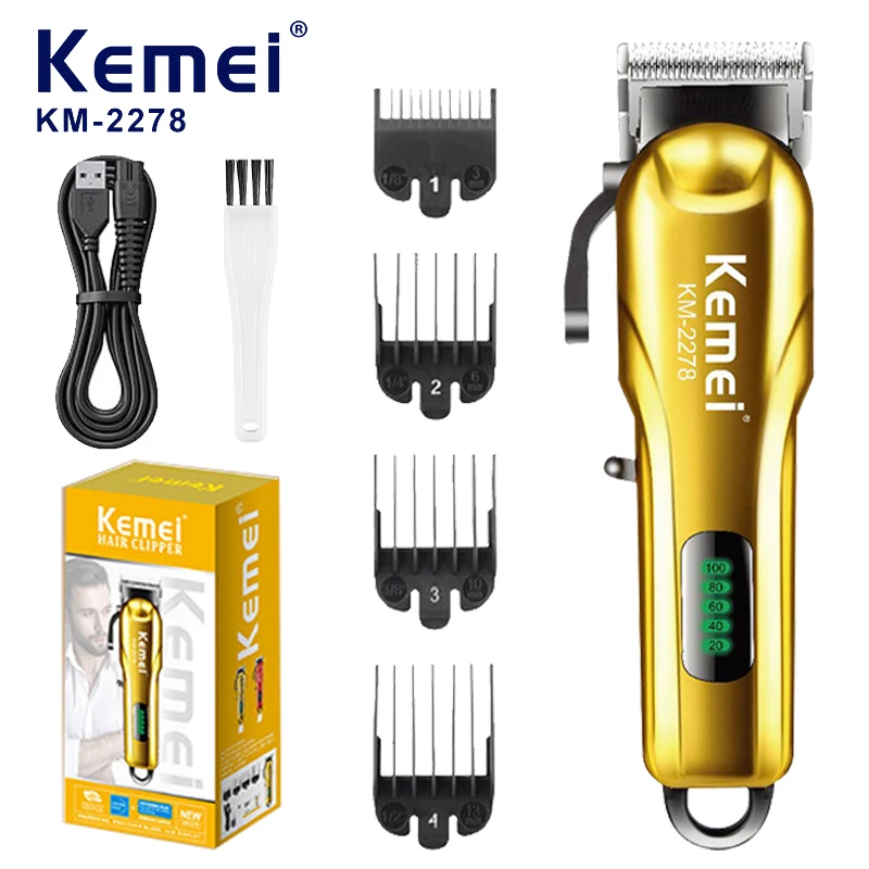 

Kemei 2278 Professional Hair Salon Electric Push Scissors Portable Electric Hair Trimmer Digital Display Haircutting Scissors