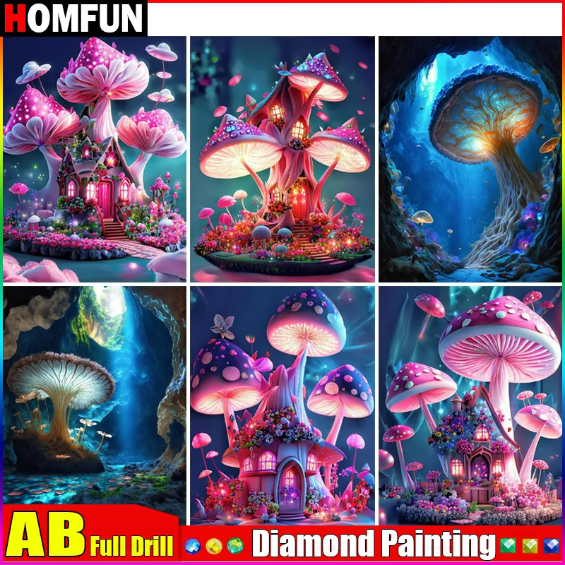 HOMFUN AB 5D Diamond Painting Full Drill Diamond Embroidery 