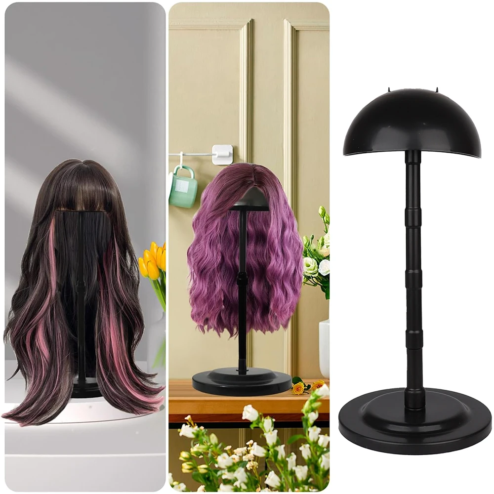 

1pc Wig Stand Adjustable Height Wig Head Stand Portable Multi-Functional Non-Slip Wigs Stands Holder for Multiple Wigs and Hats